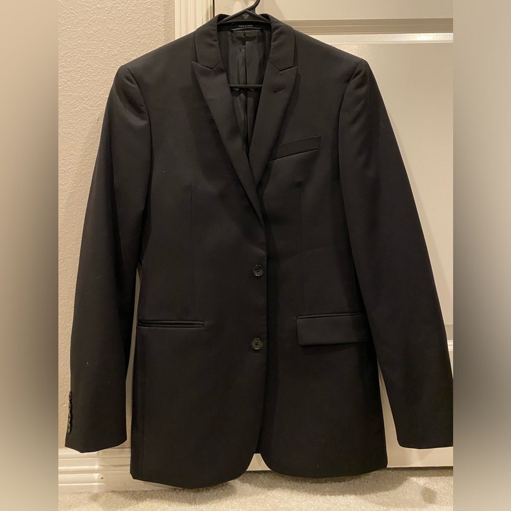 Bar III Men’s Slim fit wool suit black